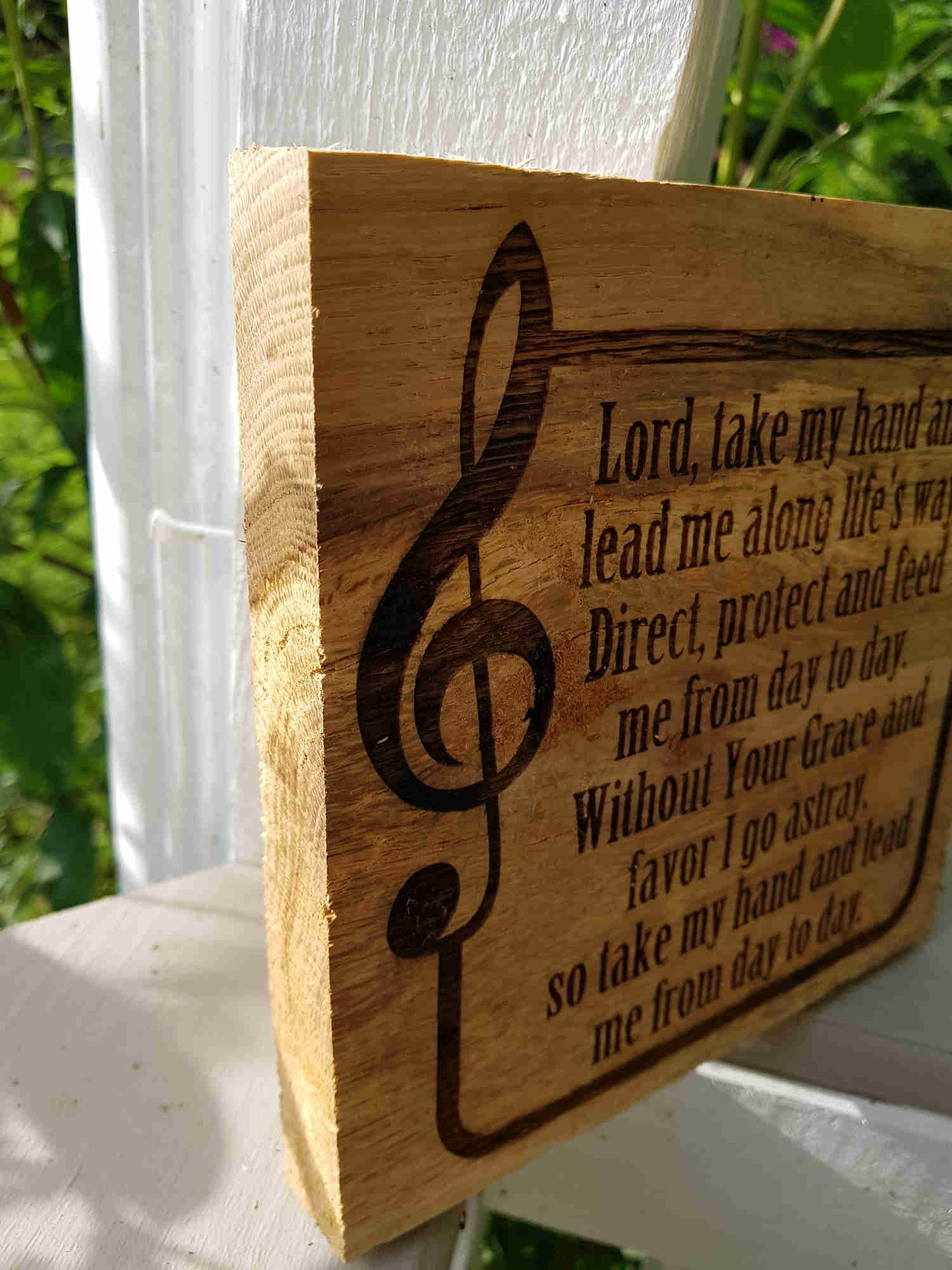 Custom Engraved Wood Sign with Personalized Scripture
