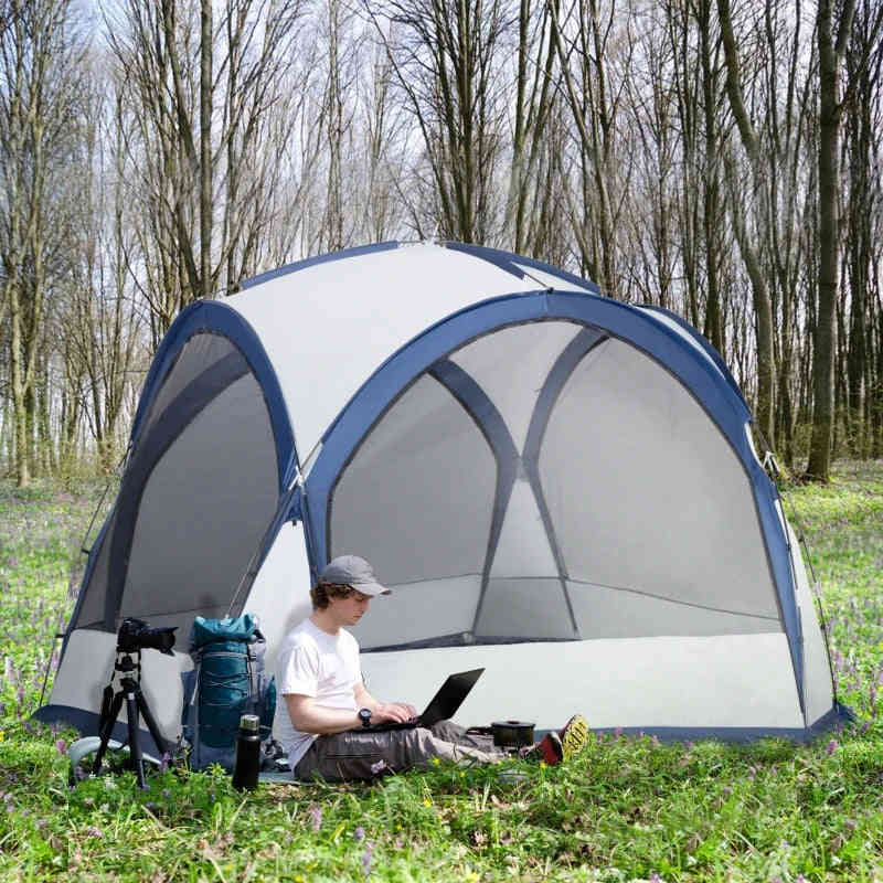 Outsunny 4-Person Camping Tent, Portable and Lightweight Outdoor Shelter