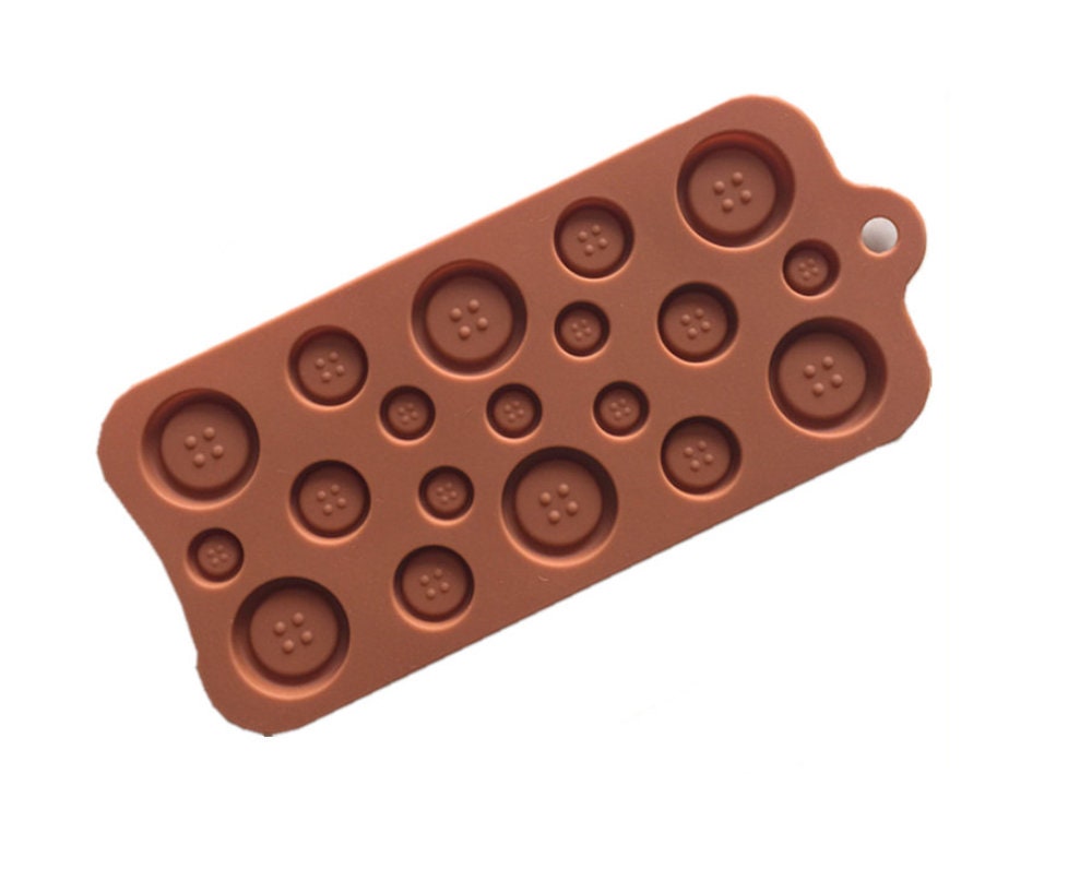 Silicone Button Mold - Flexible 4-Hole Rimmed for Crafting & Jewelry Making
