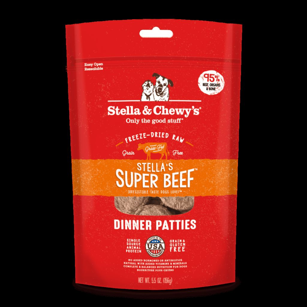 Stella's Super Beef Freeze-Dried Dinner Patties for Dogs - Nutrient-Rich, Organic & Complete Meal