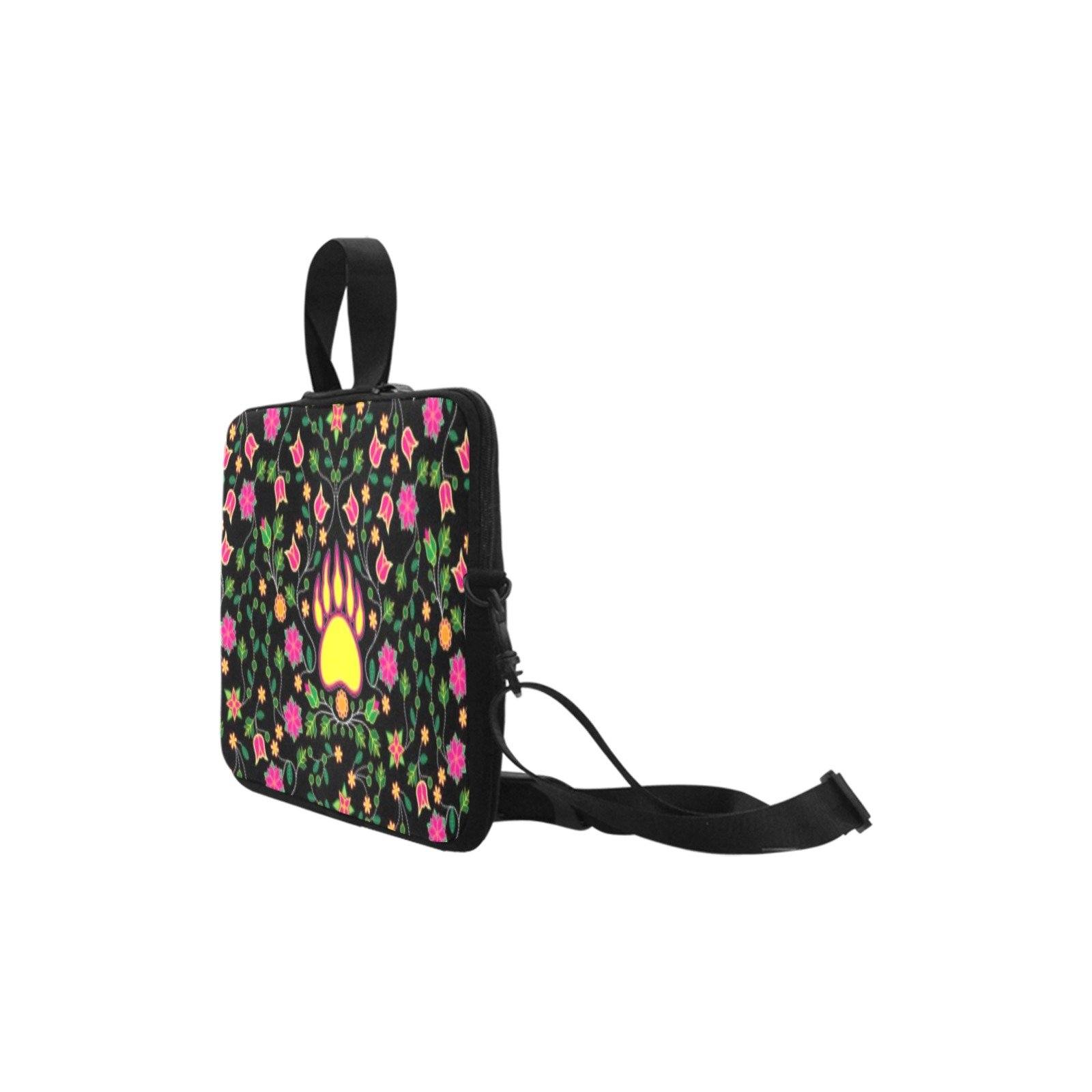 Floral Bearpaw Laptop Sleeve - Pink and Yellow Neoprene Handbag
