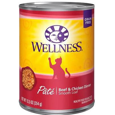 Wellness Complete Health Grain-Free Pâté for Cats - Premium Beef & Chicken Recipe, 12oz