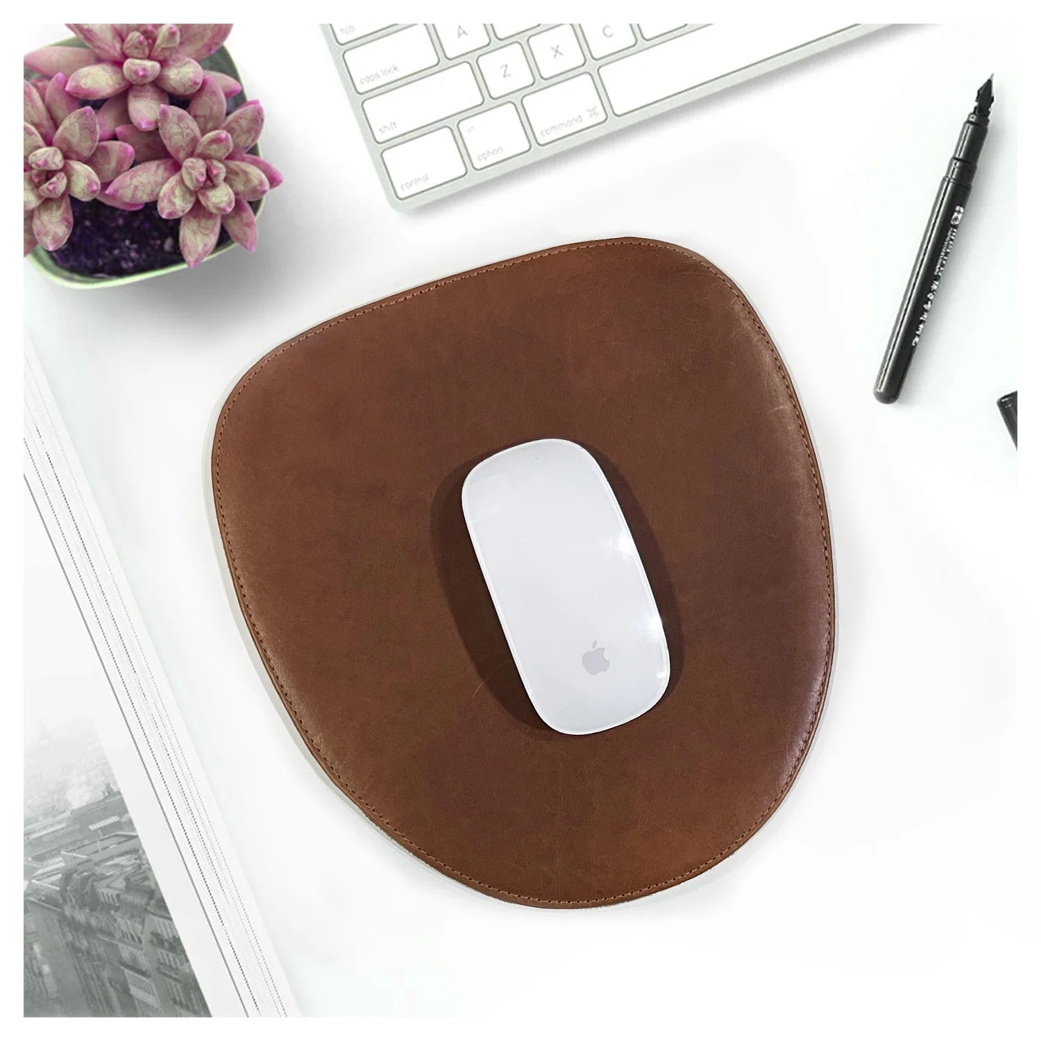 Luxury Leather Mouse Pad - Premium Desk Accessory