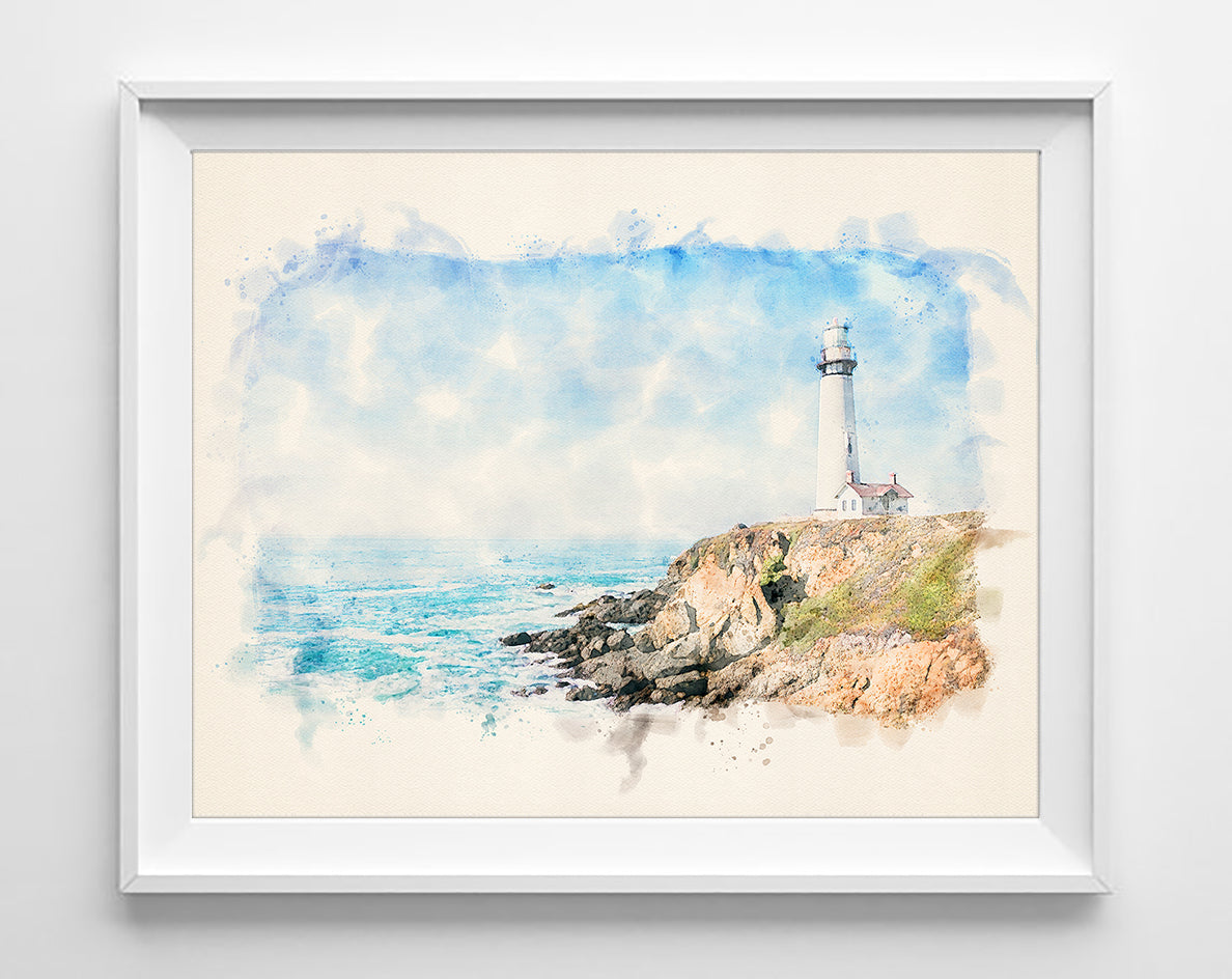 Elegant Lighthouse Art Prints, Set of 4