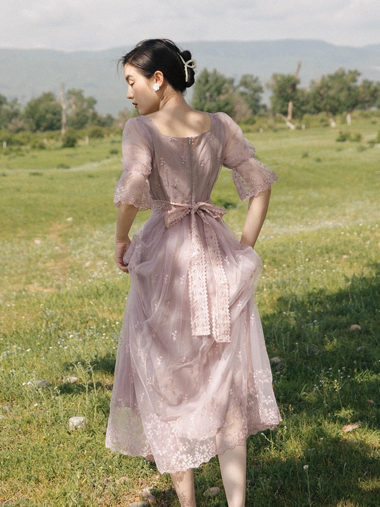 Kukombo Summer Mesh Lace Fairy Dress