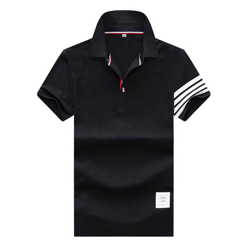 2023 Men's SlimFit Striped Polo Shirt - Smart Casual Cotton Tops