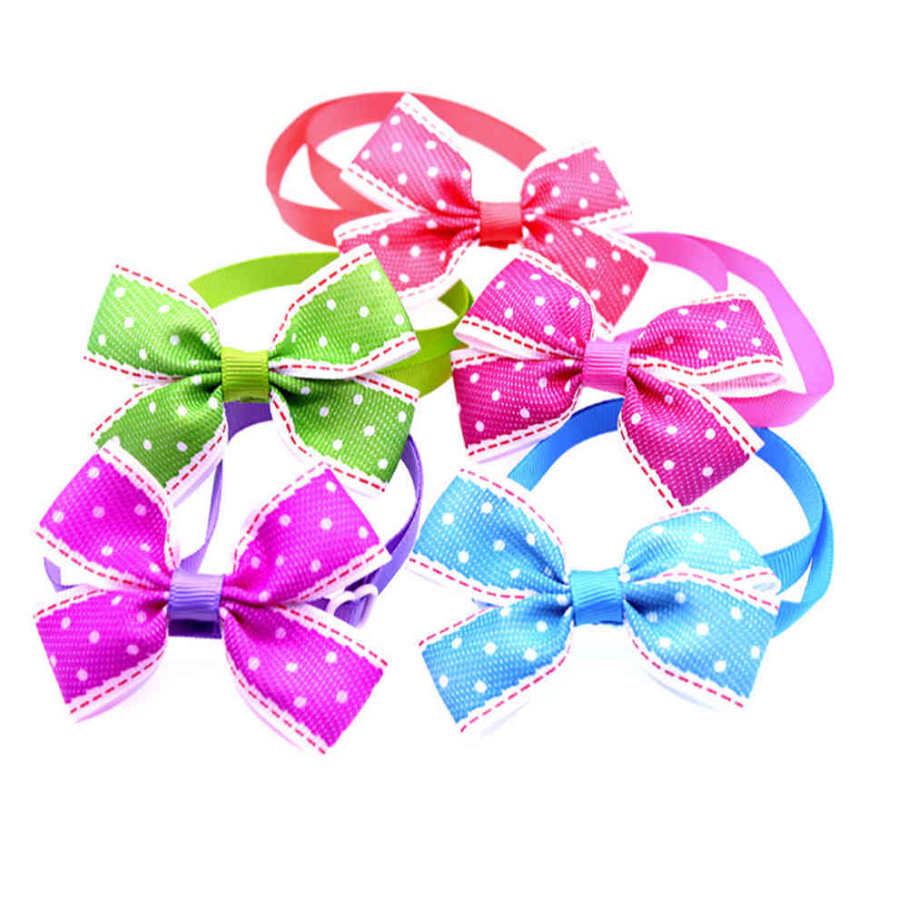 100pcs Mix Style Dog Bow Ties - Adjustable Neckties for Pups, Grooming Essentials