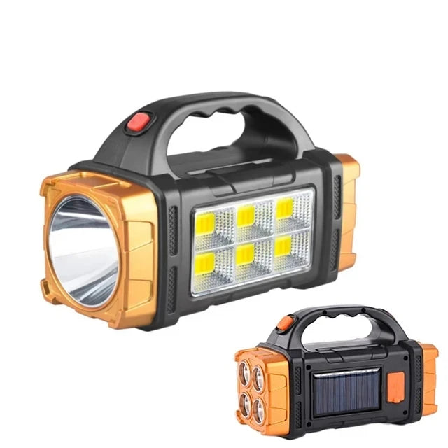 Rechargeable Solar LED Flashlight with COB Work Light