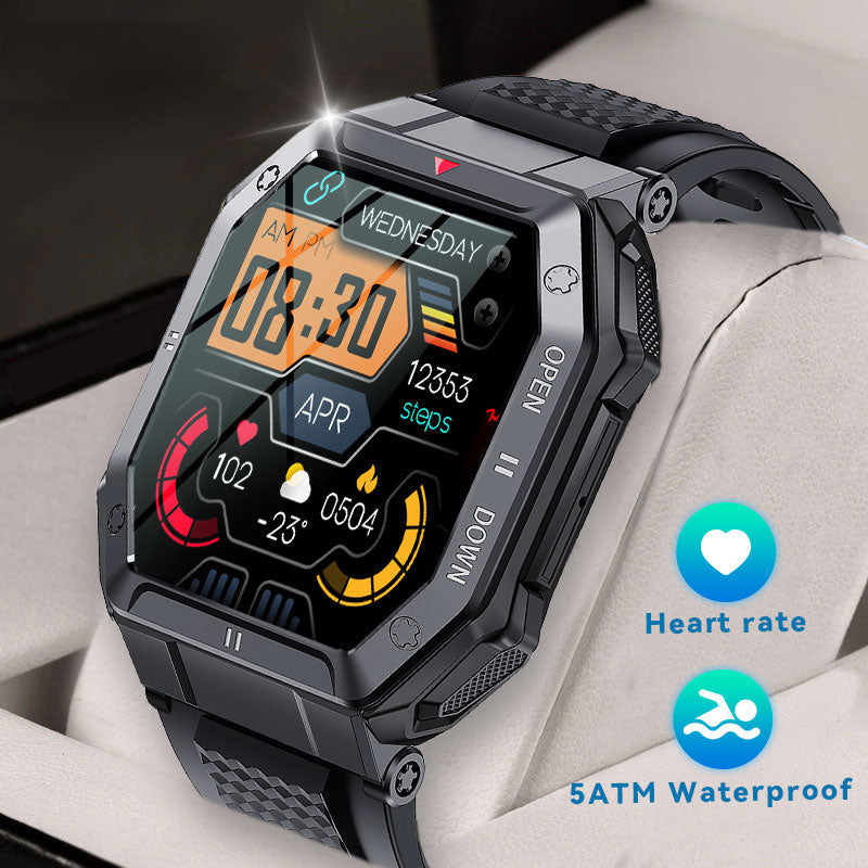 Rugged NEKTOM KE1 Smart Watch for Men - Waterproof, Heart Rate Monitor, Sport Tracking