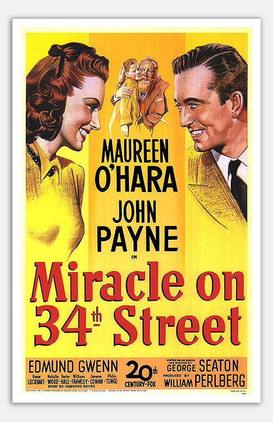 Vintage 1947 Miracle On 34th Street Movie Poster