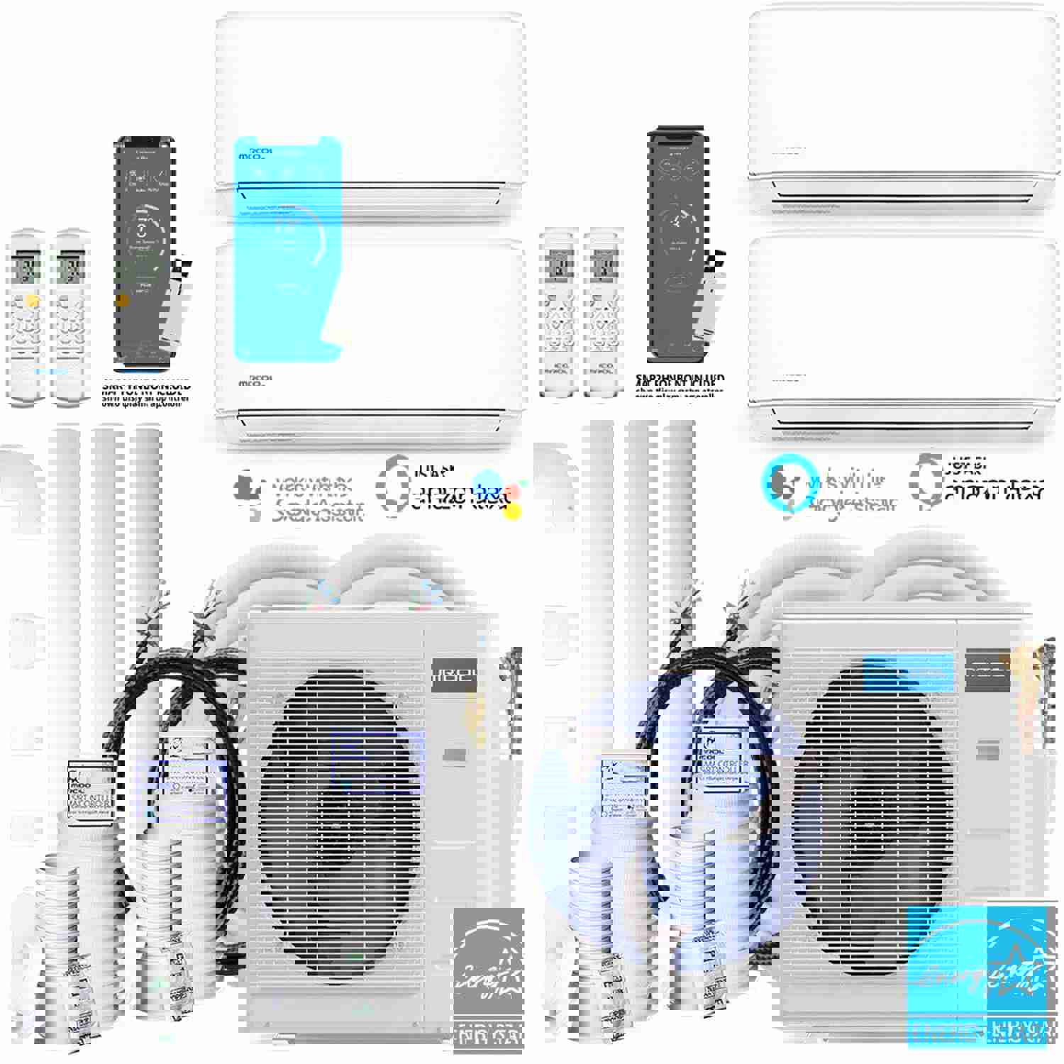 MrCool DIY 4th Gen 27K BTU 3-Zone Ductless Heat Pump System Bundle