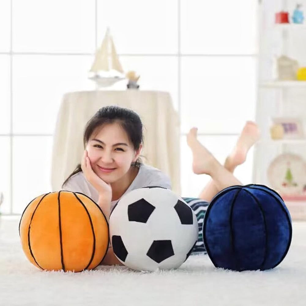 XIYUAN 11.8Inch Plush Basketball Pillow, Soft & Cuddly Sports Decor for Kids