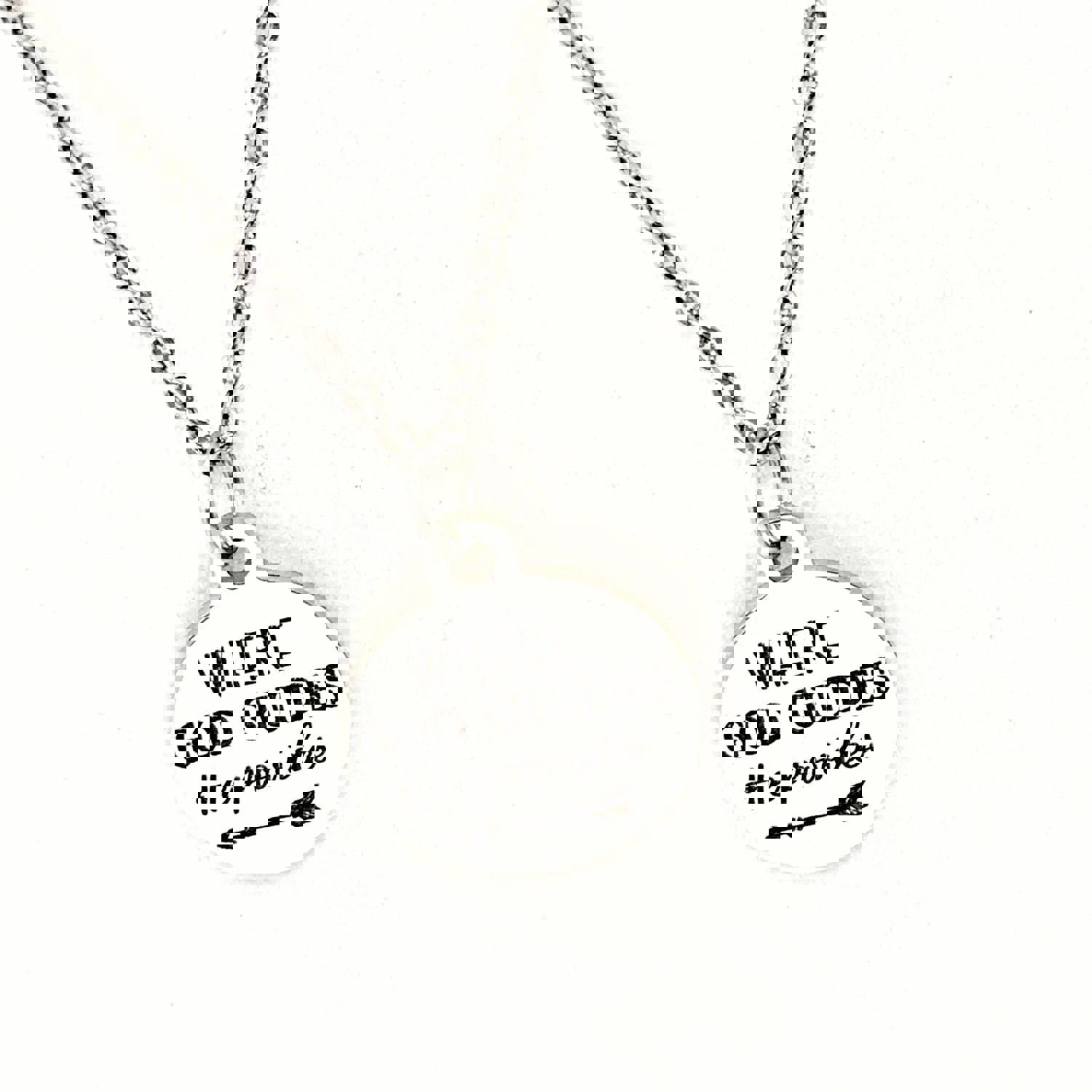 Stainless Steel Engraved 'Where God Guides, He Provides' Pendant Necklace