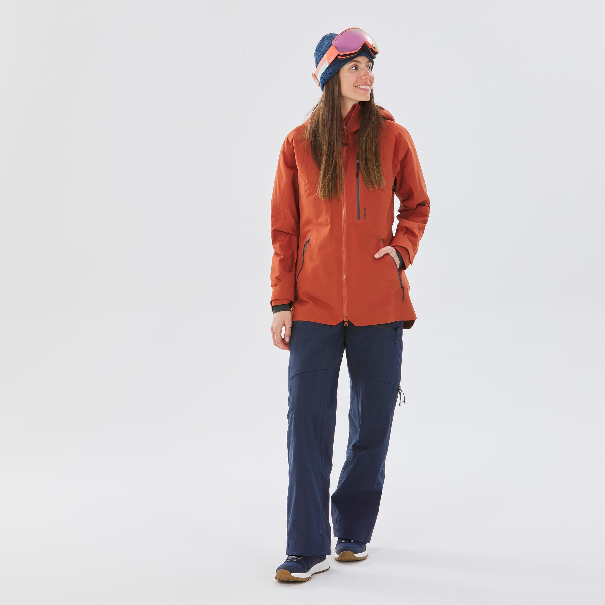 Women's Ski Jacket FR500 - Terracotta