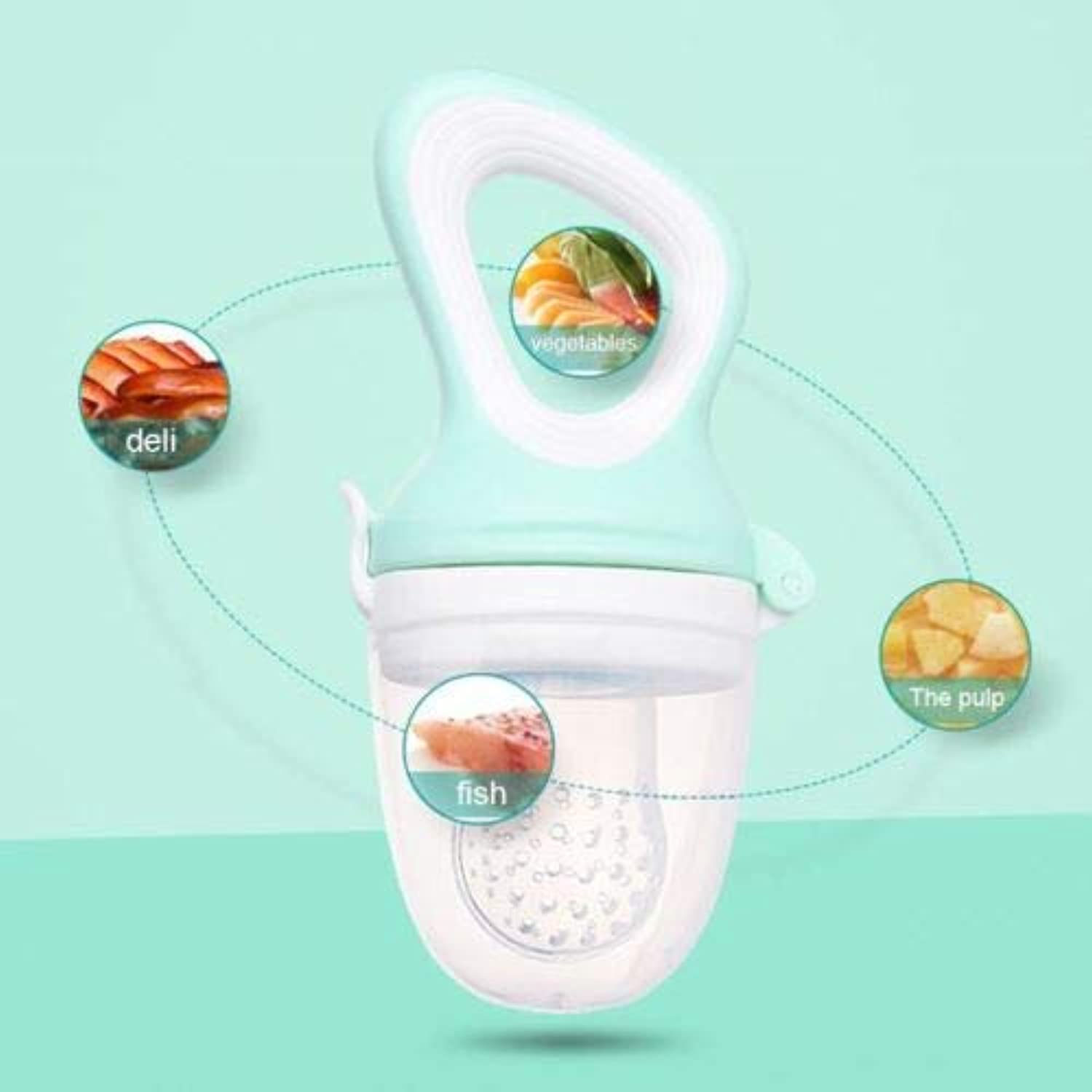 HKESTG Baby Food Feeder - Silicone Fresh Fruit Pacifier with 3pcs Sacs