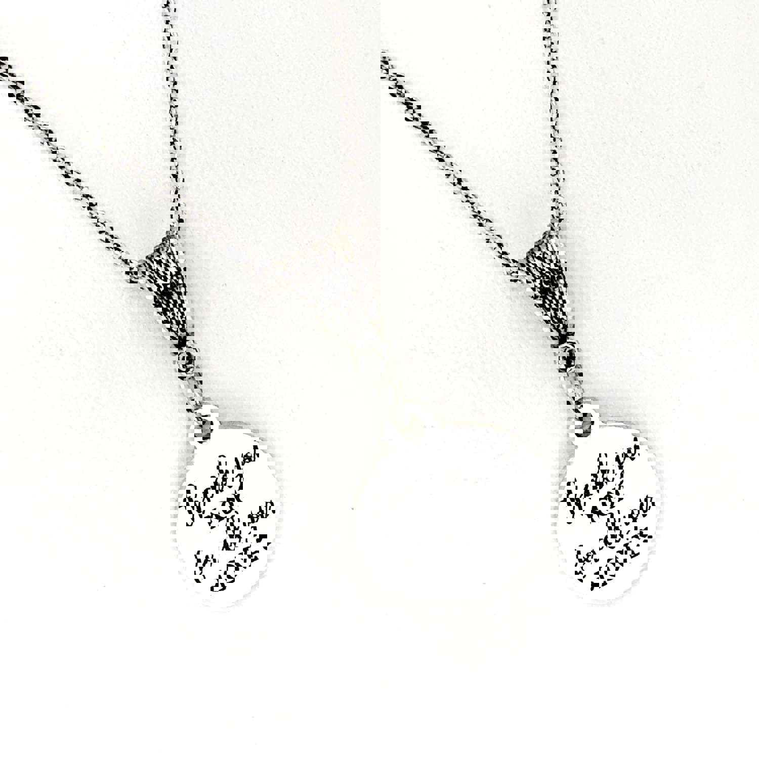 Stainless Steel "Thank You Mom" Engraved Pendant Necklace