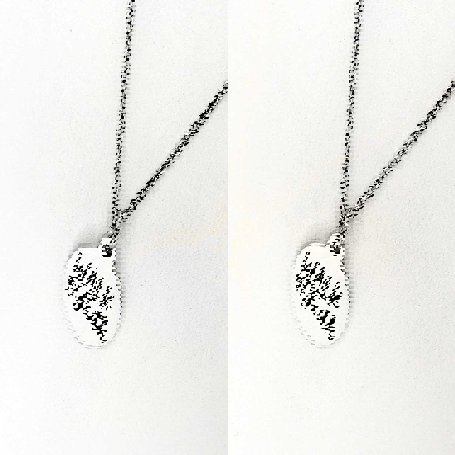 Stainless Steel Faith Necklace, Walk by Faith Charm