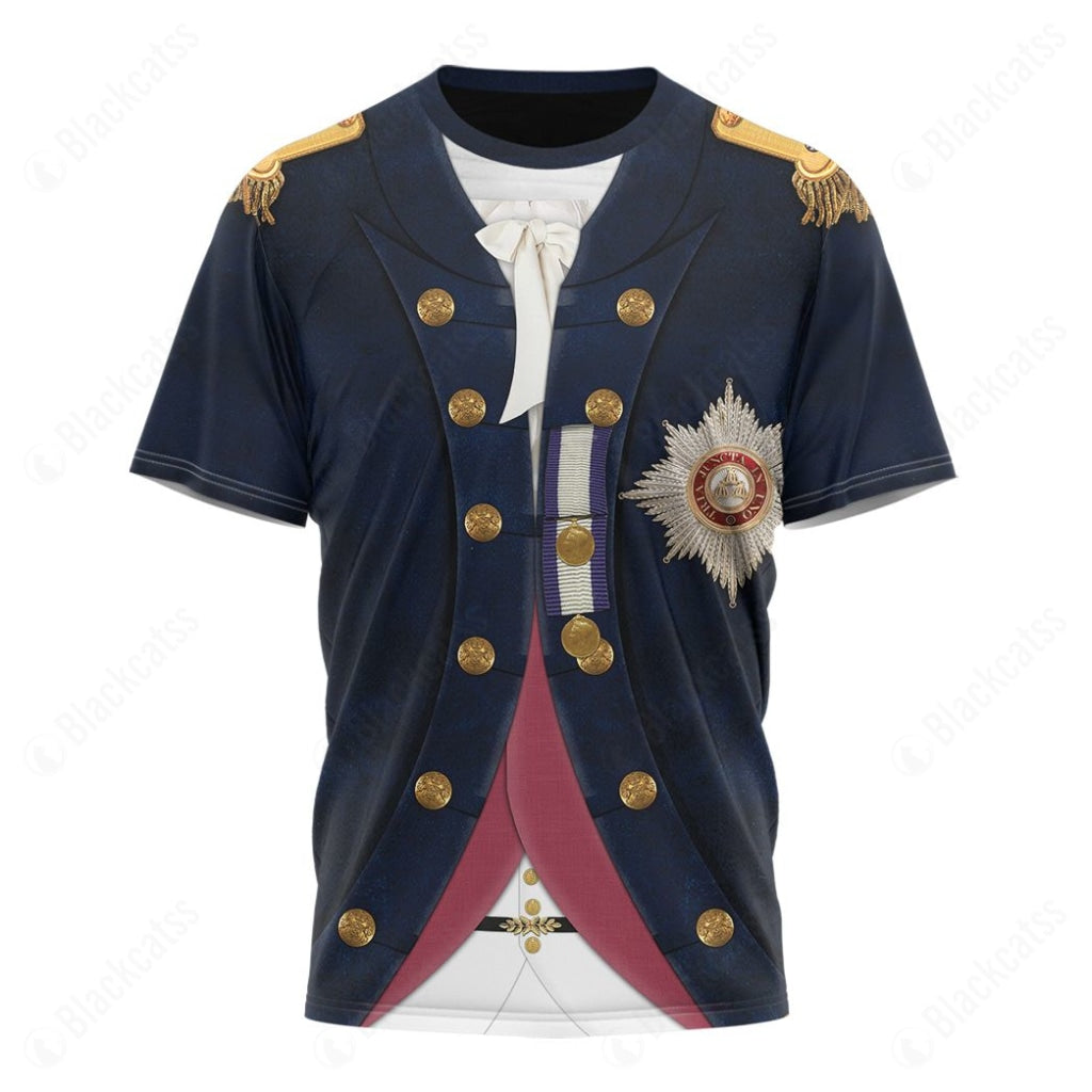 Historical British Royal Army James Saumarez, 1st Baron de Saumarez Custom T-Shirt