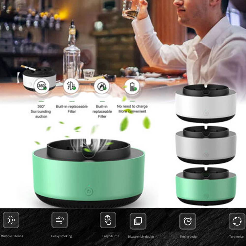 Portable Air Purifying Ashtray with Ionizer