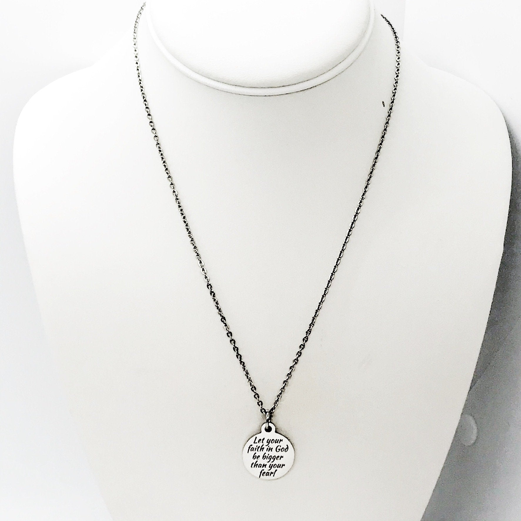 Stainless Steel Faith Necklace - Embrace Bigger Faith, Overcome Fear