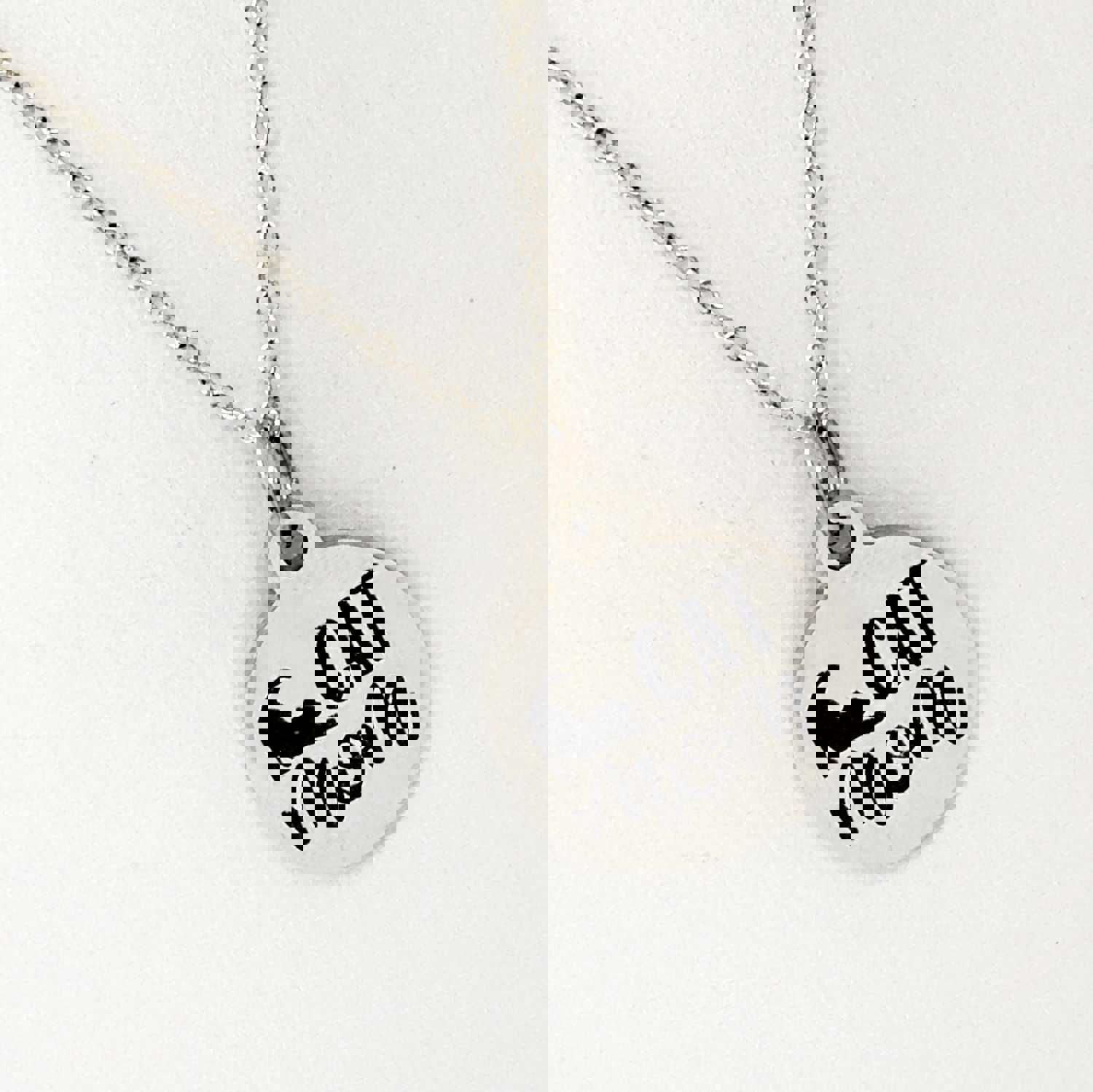 Stainless Steel "Cat Mom" Charm Necklace