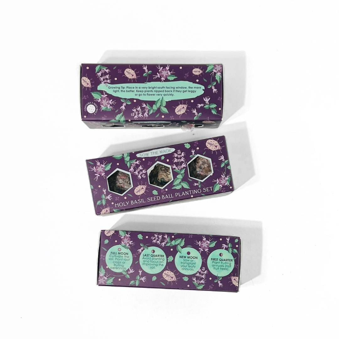 Ethical Holy Basil Mini Seed Ball Gift Box Set