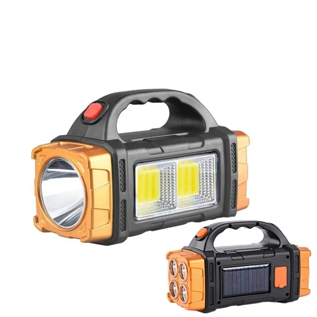 Rechargeable Solar LED Flashlight with COB Work Light
