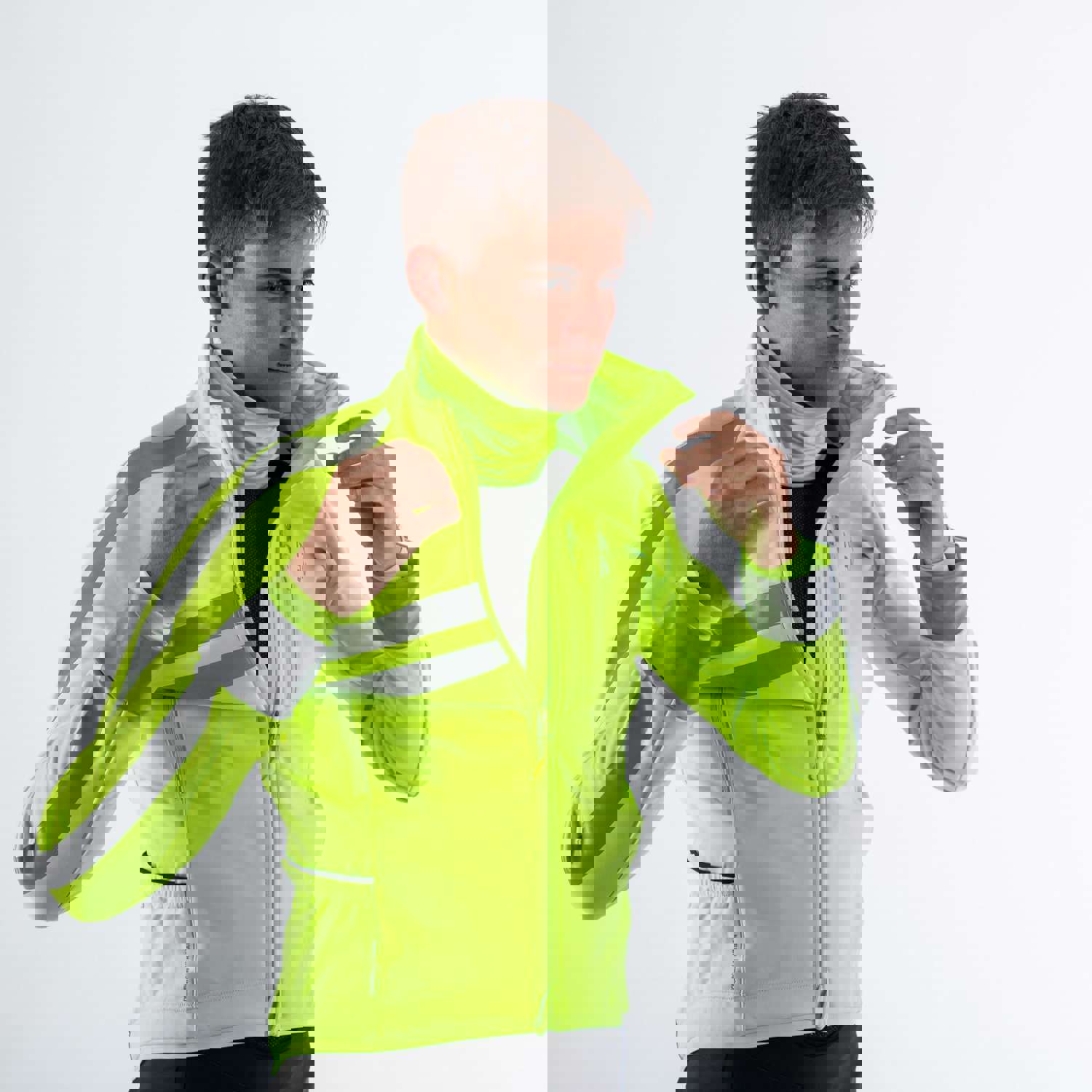 Triban RC500 Cycling EN1150 High-Visibility Winter Jacket for Men