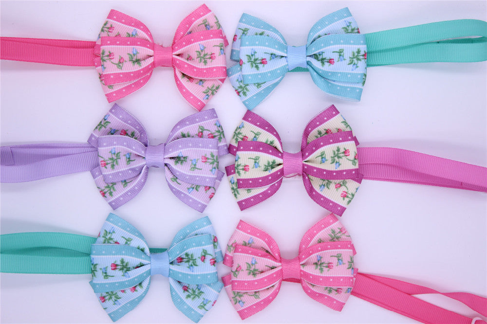 100pcs Mix Style Dog Bow Ties - Adjustable Neckties for Pups, Grooming Essentials