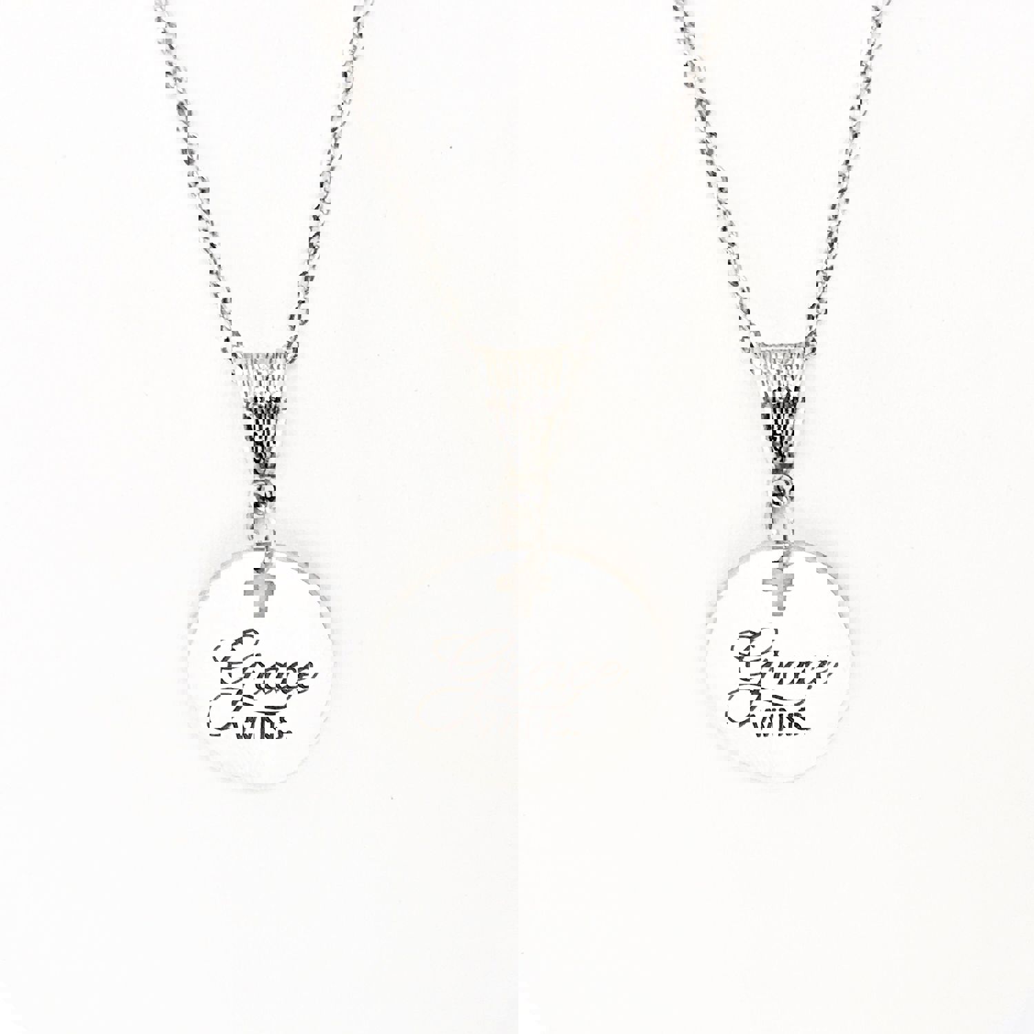 Faith-Inspired "Grace Wins" Stainless Steel Pendant Necklace