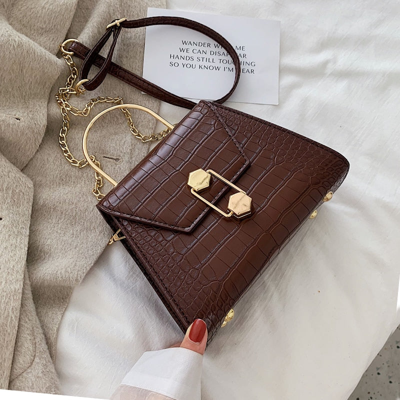 Stylish Stone Pattern PU Leather Crossbody Bag for Women 2023