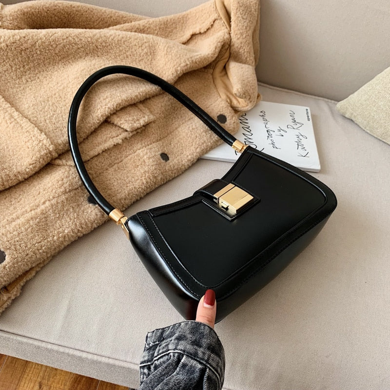 Kukombo 2023 Women's Solid Color PU Leather Shoulder Bag