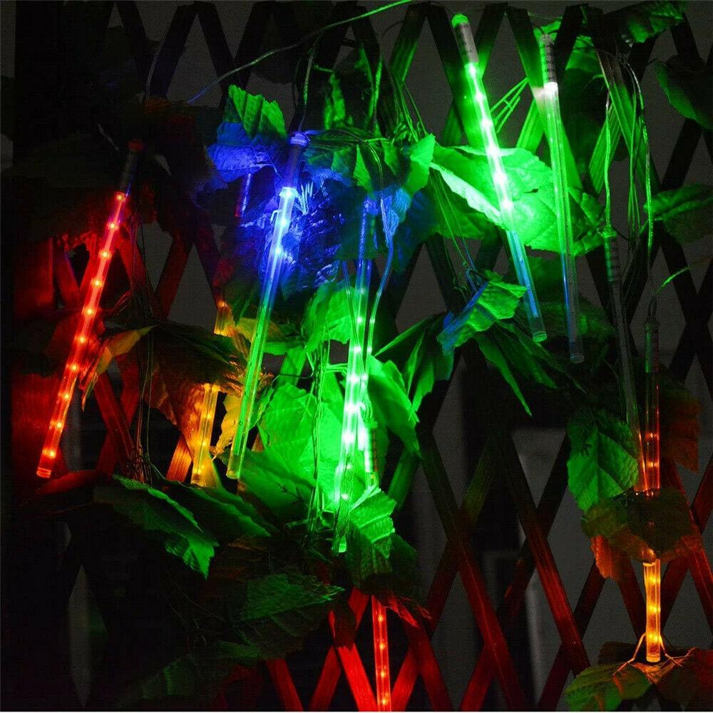 Solar Powered 288 LED Rainbow Meteor Shower Tree Lights