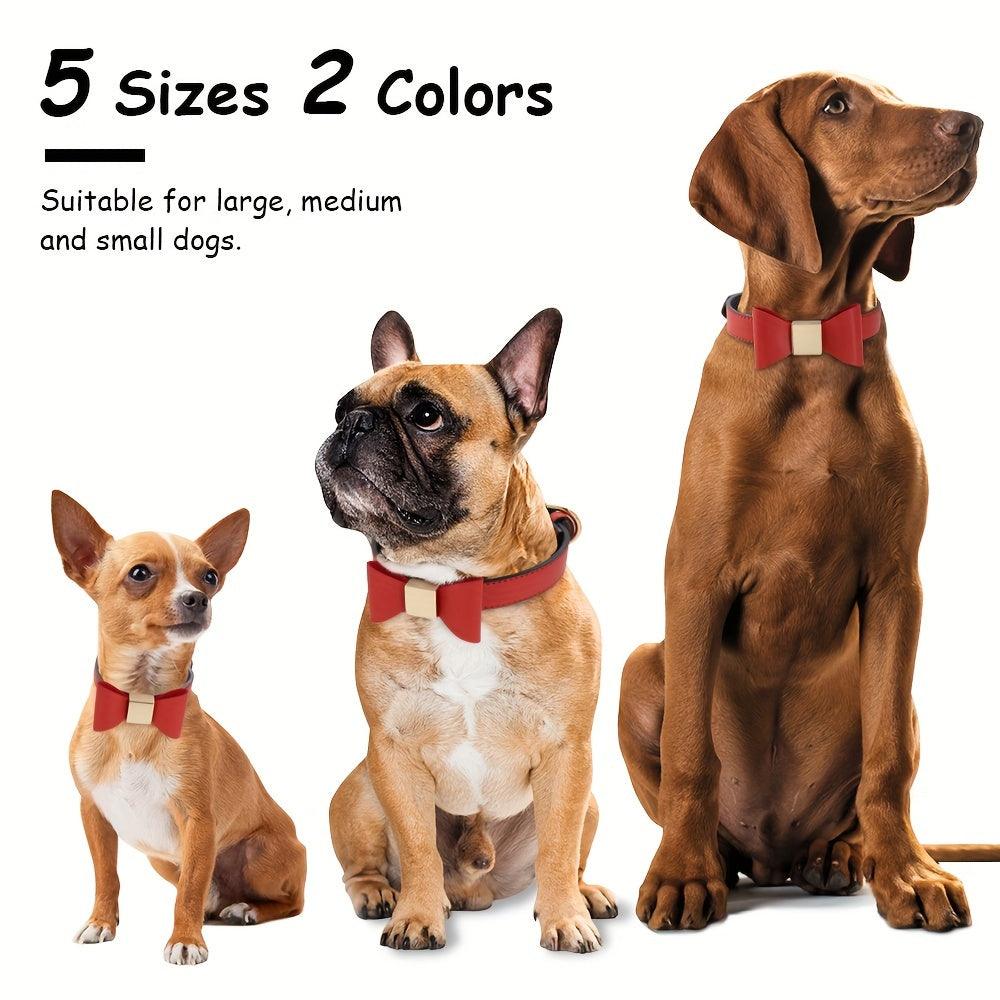 Luxury Personalized Leather Dog Collar with Engraved ID