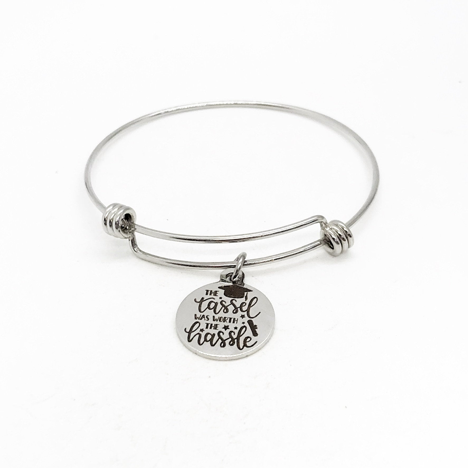Graduation Tassel Bracelet, Stainless Steel Charm Jewelry