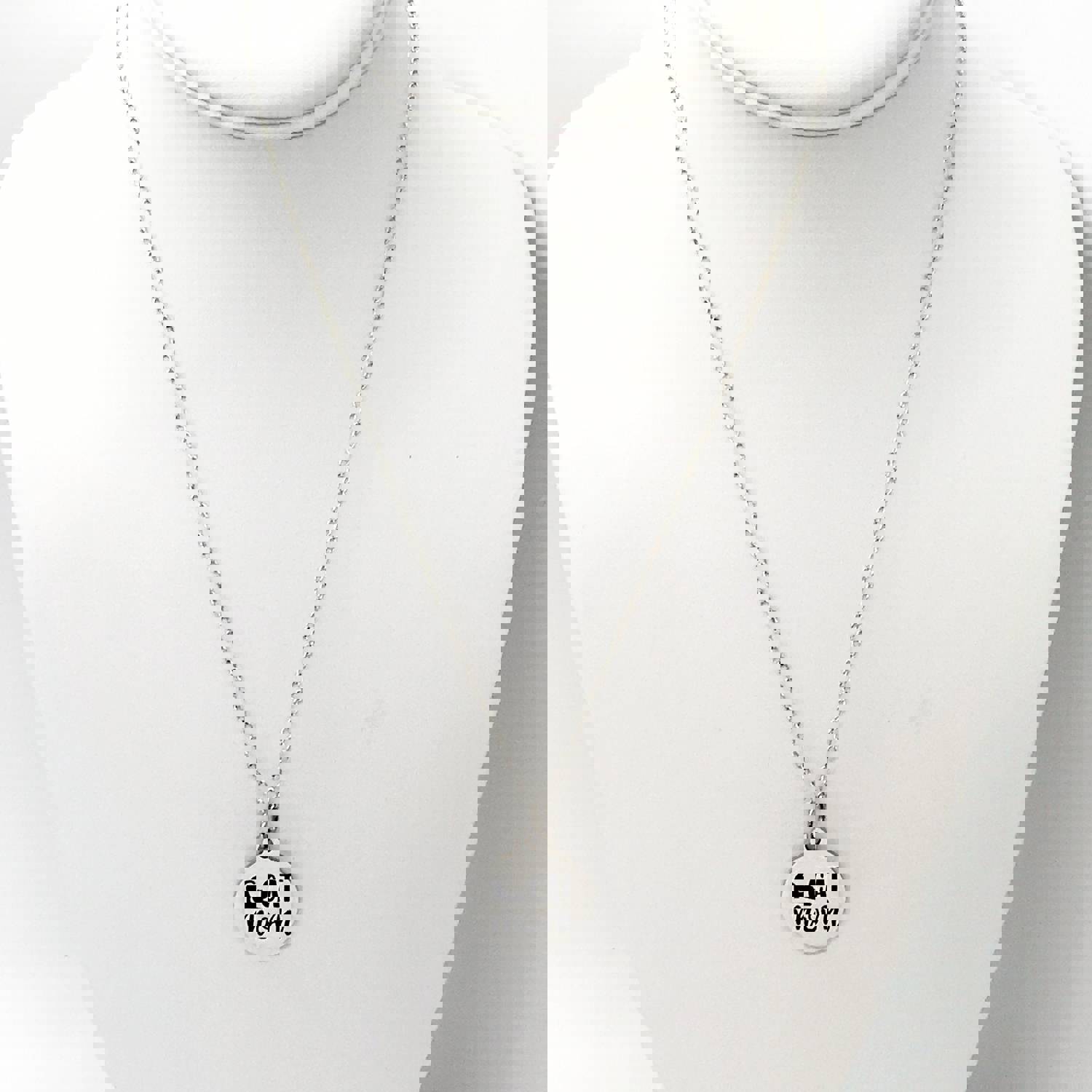 Stainless Steel "Cat Mom" Charm Necklace
