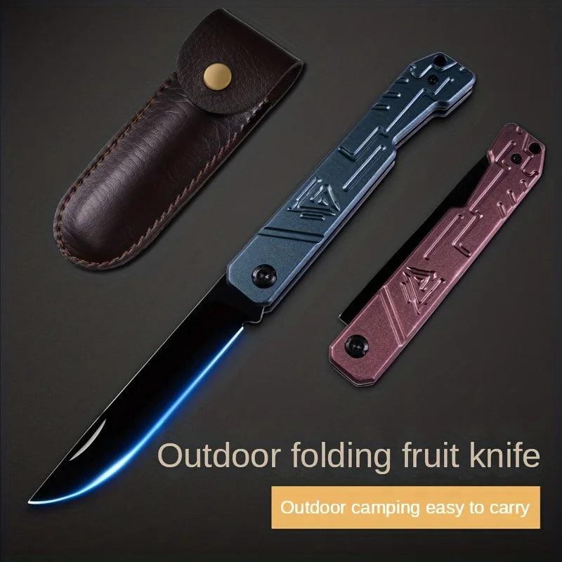 Stainless Steel Folding Knife for Outdoor, Camping, and Kitchen Use