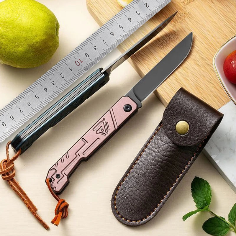 Stainless Steel Folding Knife for Outdoor, Camping, and Kitchen Use