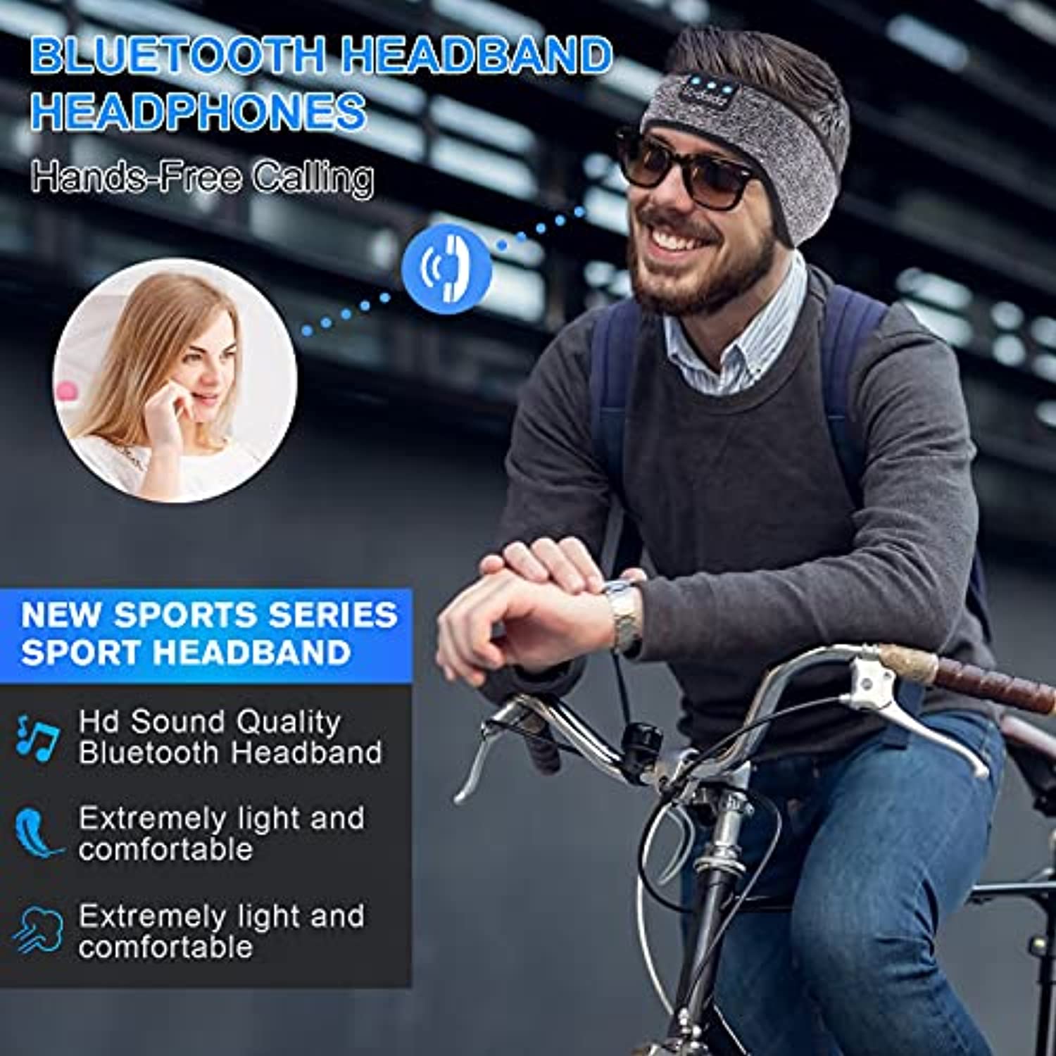 JAOK Sleep Headphones - Comfortable Bluetooth 5.2 Headband for Sleep, Workout, and Travel