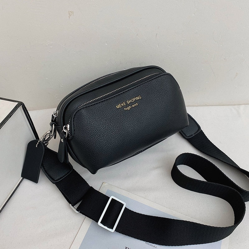 Vintage Double Layer PU Leather Crossbody Bag for Women 2023