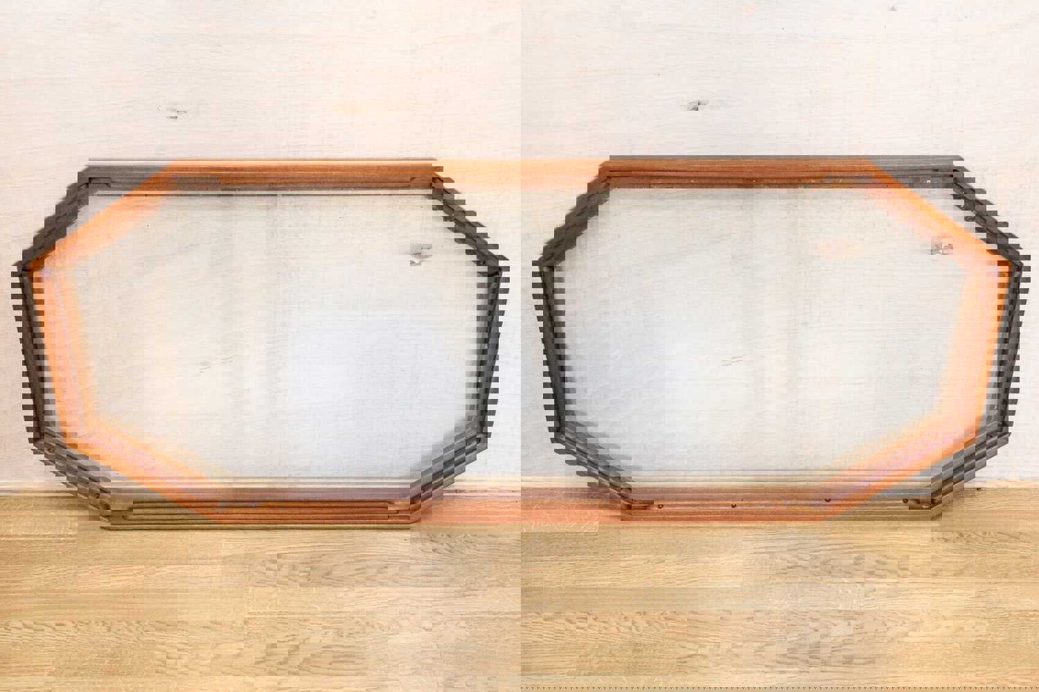 Vintage Custom Wood and Glass Boat Table