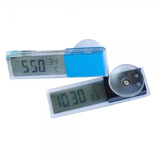 Dual-Function LCD Car Thermometer with Time Display