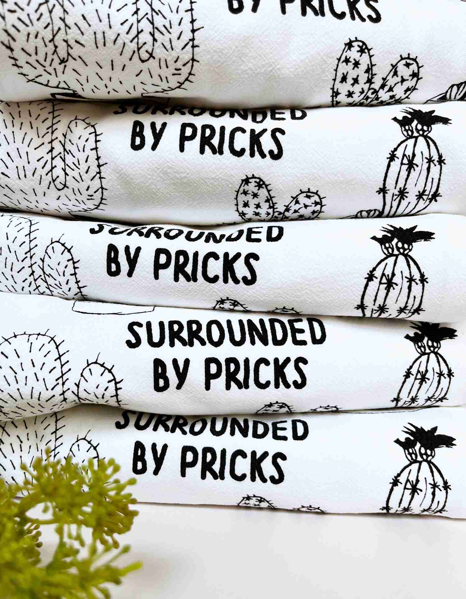 Cactus-Themed Cotton Kitchen Towel for Eco-Friendly Drying
