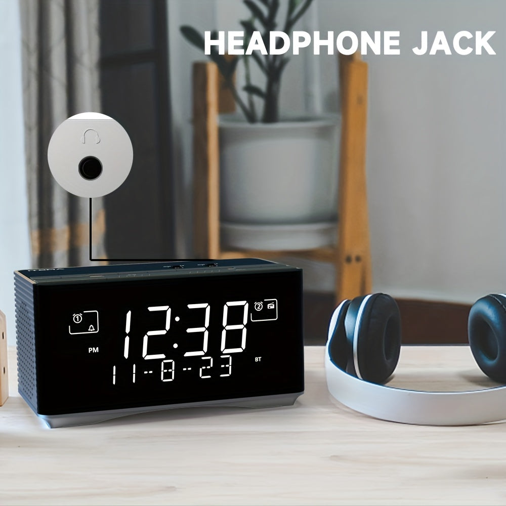 Bluetooth Stereo Alarm Clock with USB Charging Port