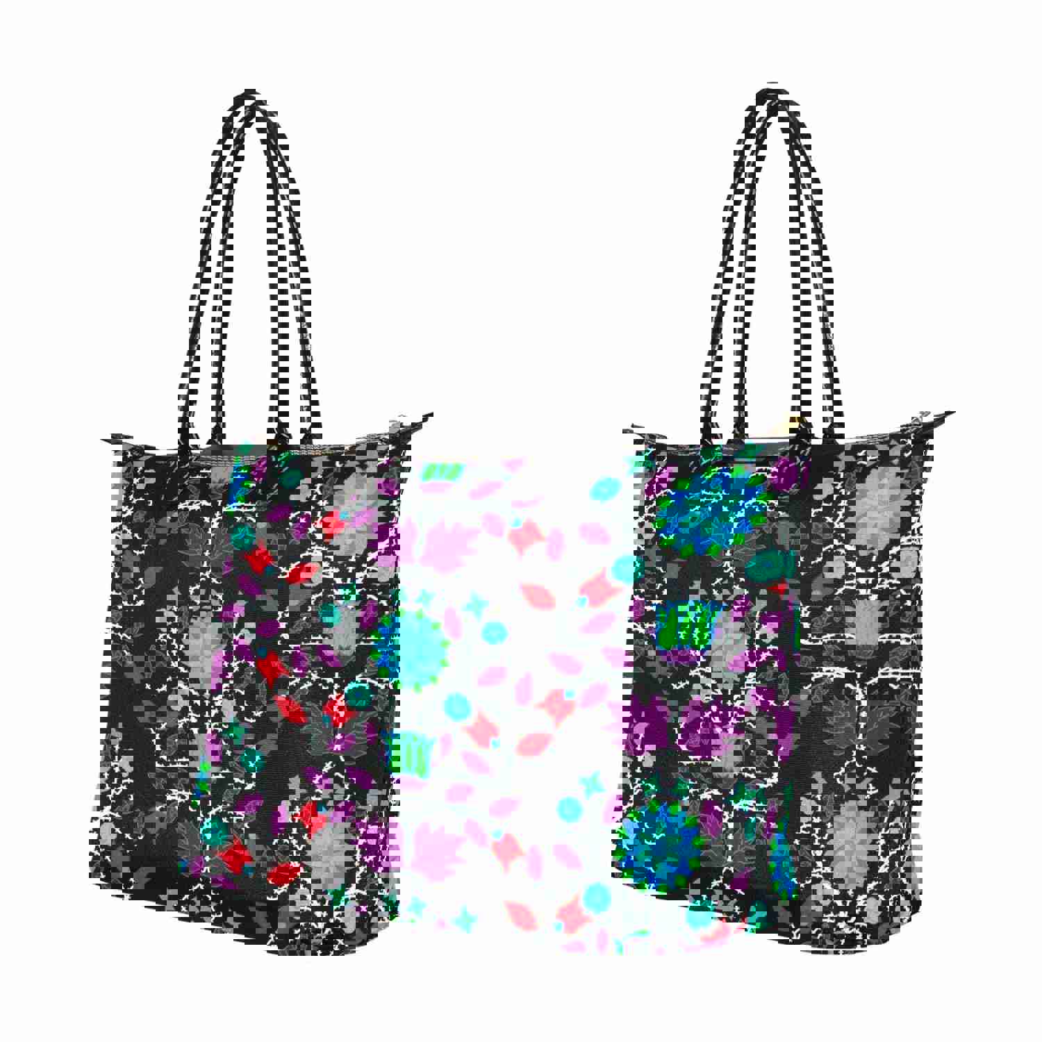 Stylish Nylon Floral Beadwork Single-Shoulder Handbag