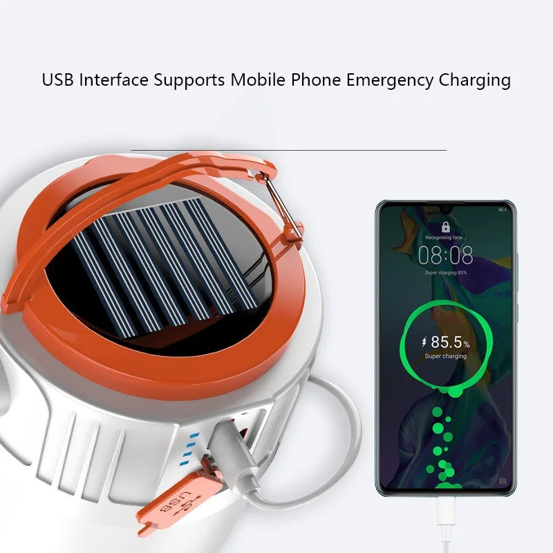 Solar-Powered Camping Lantern with USB Charging and Remote Control