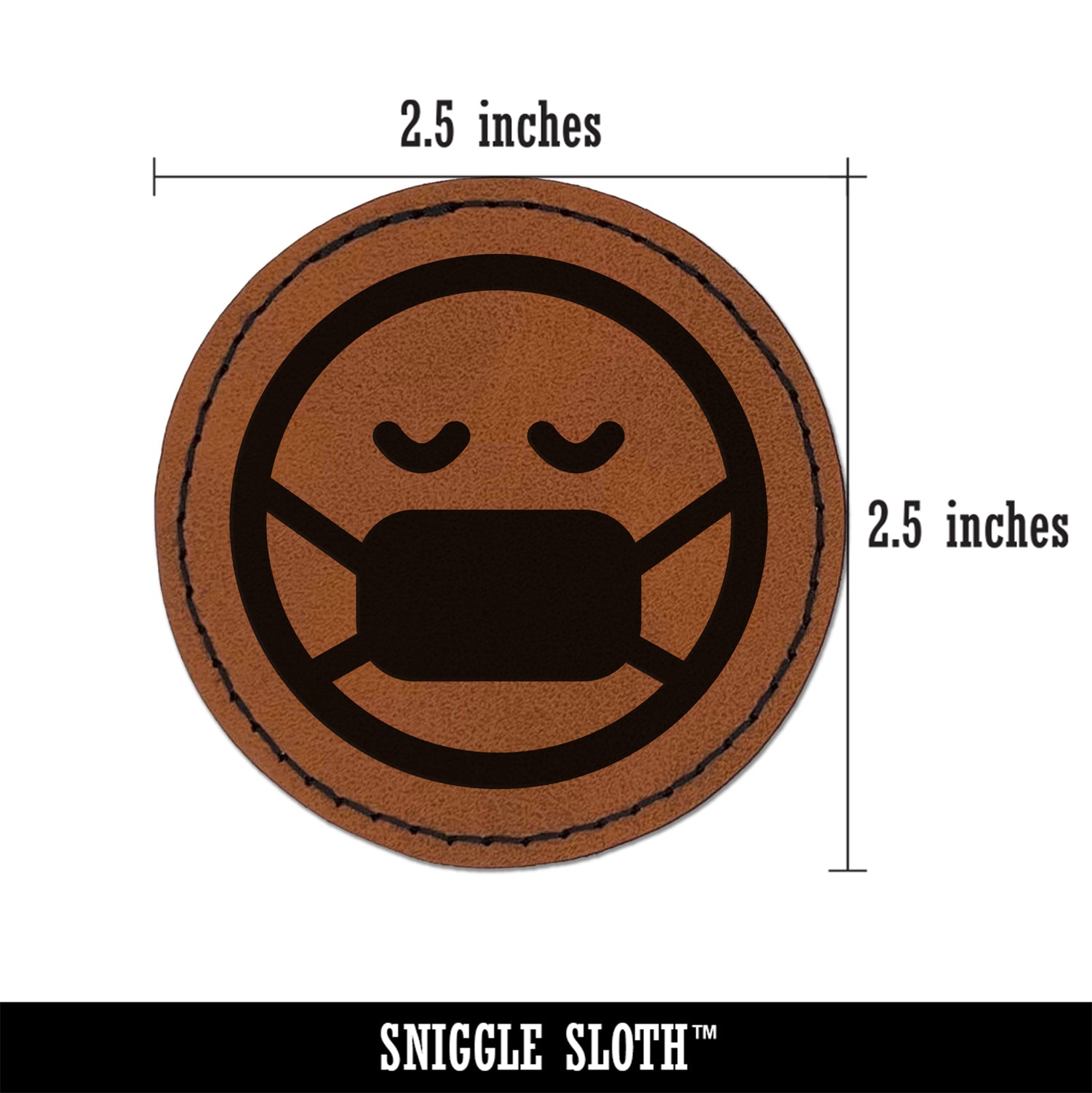 Unique Round Faux Leather Iron-On Emoticon Patch