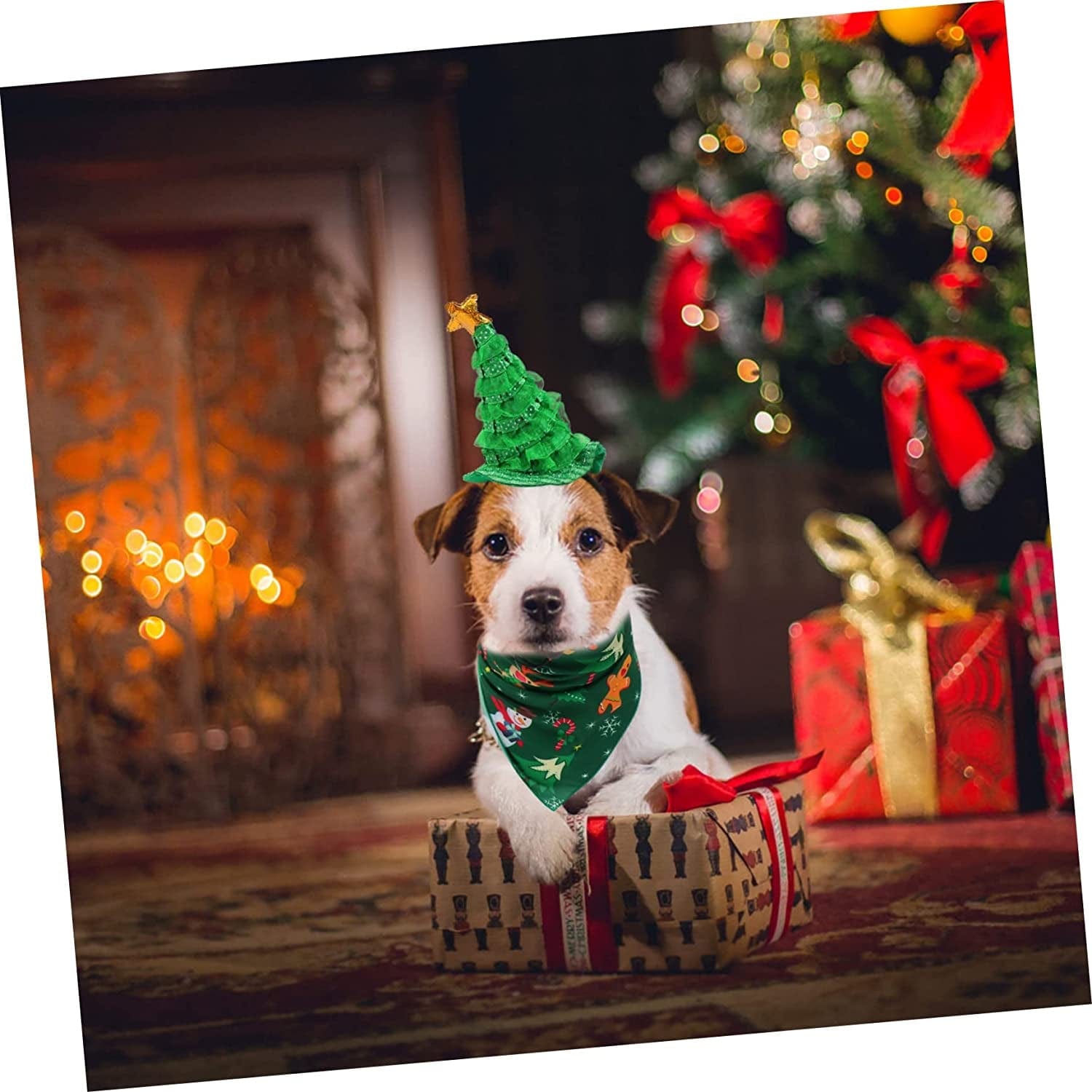 LIFKICH Festive Pet Accessories Set - Christmas Themed Outfits for Dogs and Cats