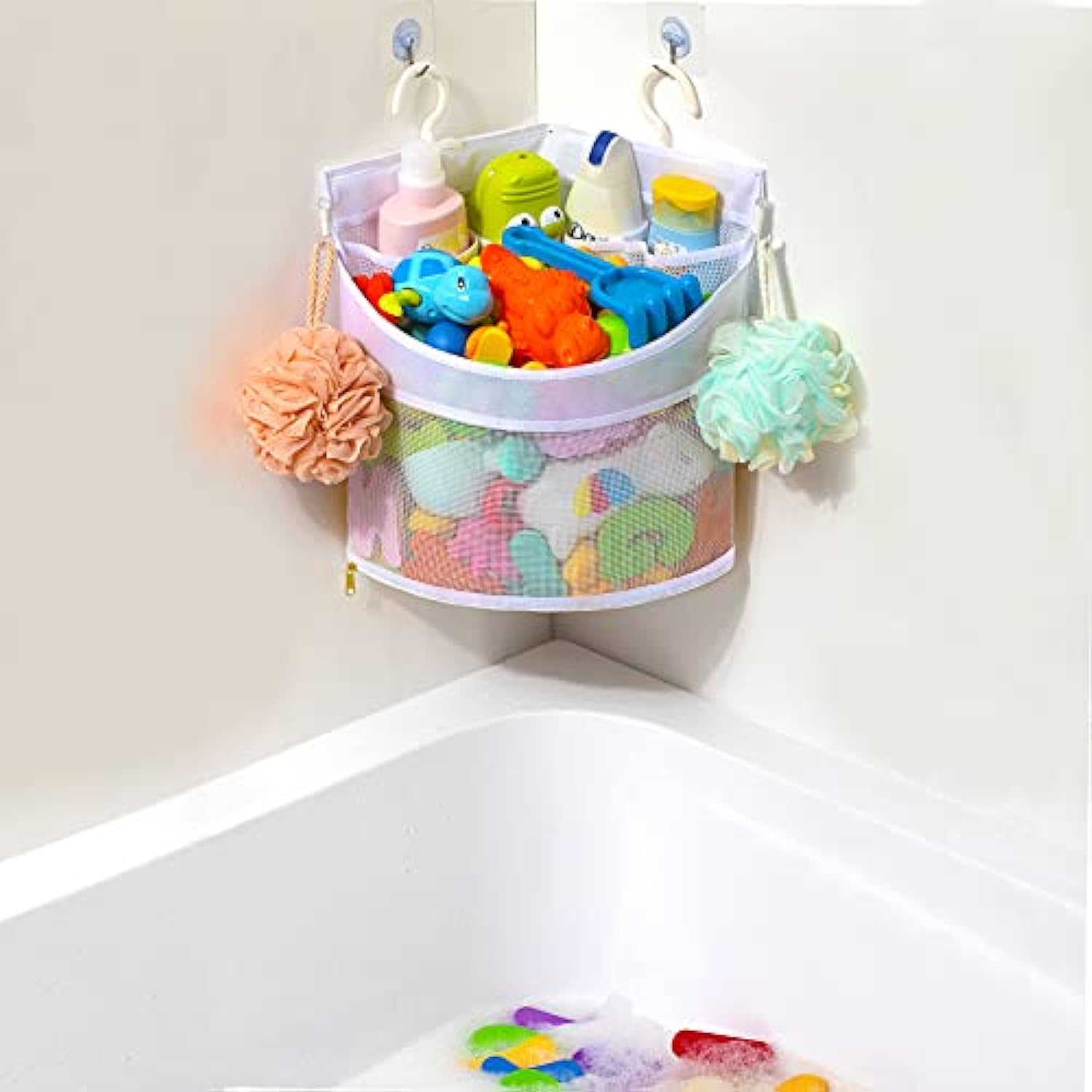 Upgraded Baby Bath Toy Organizer with Quick Drying and Mould Proof Features