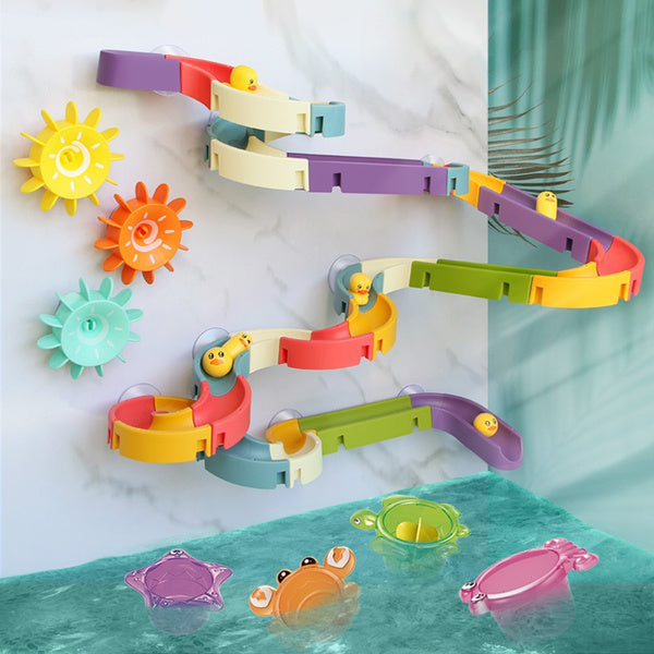 Inflatable DIY Marble Race Run Bath Toys Set